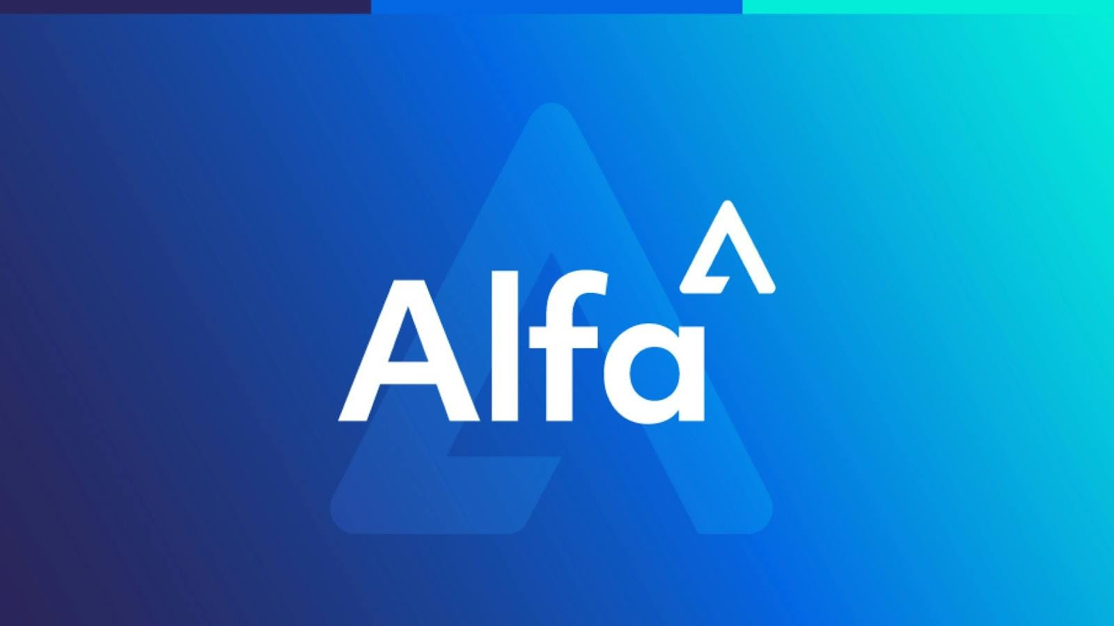 Alfa Logo on Blue Gradient