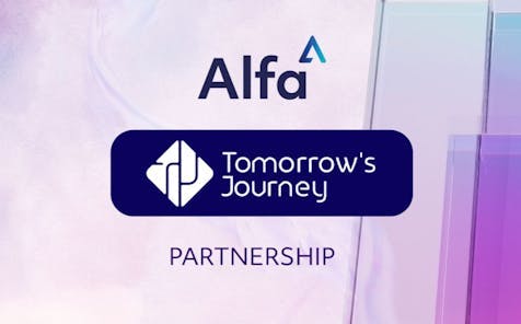 Alfa and Tomorrow's Journey logos in Partnership