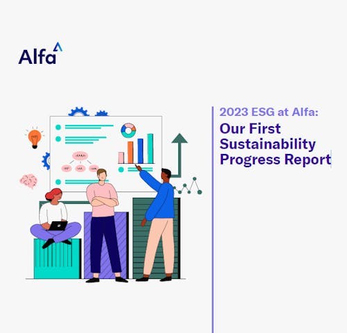 artwork for Alfa's 2023 sustainability report