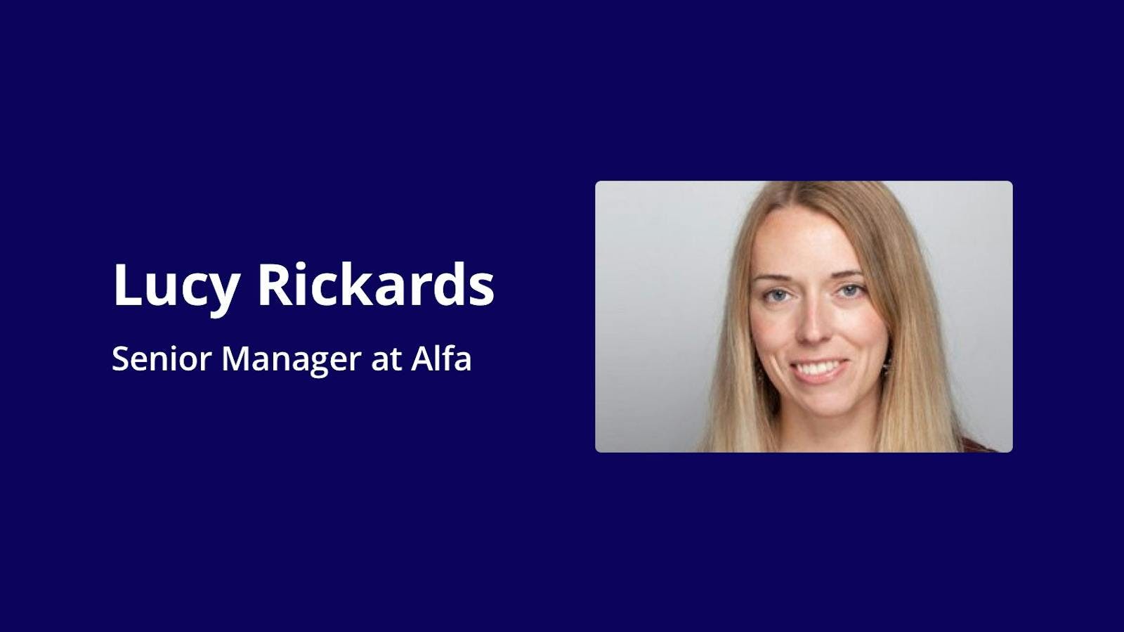 Portrait of Lucy Richards, Senior Manager at Alfa