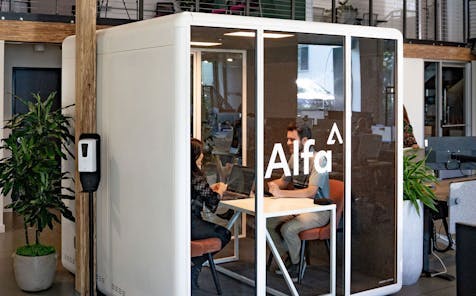 an Alfa-branded meeting room