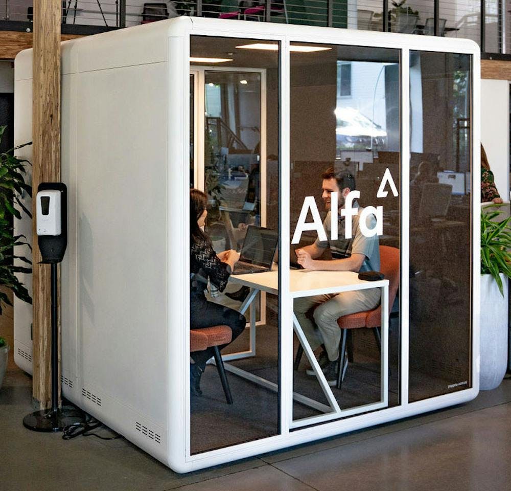an Alfa-branded meeting room